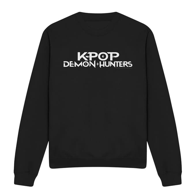 K-Pop Demon Hunters Unisex Volwassenen Logo Sweatshirt (Zwart, Wit)