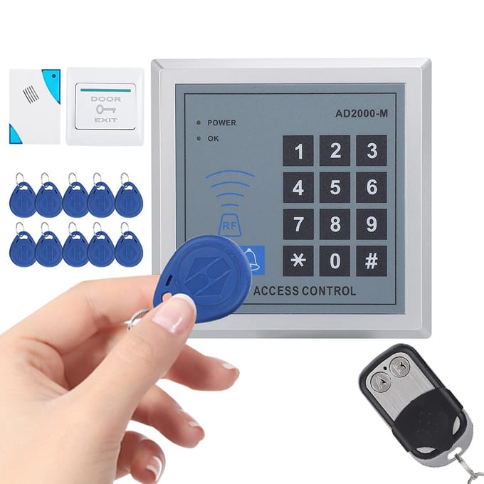 Elektrische Deuropener ZONDER Slot Enkele Deur Kaart Wachtwoord Toegangscontrole Toetsenbord Beveiligingssysteem Kit black