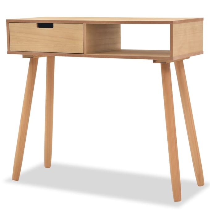 vidaXL - Wandtafel - 80x30x72 - cm - massief - grenenhout - bruin