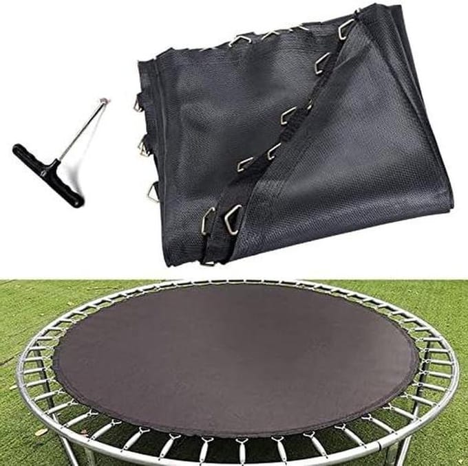 Trampoline Mat - Springmat Vervanging - Buiten Spelen - 8 Rijen Stiksels - 305 Cm - Zwart
