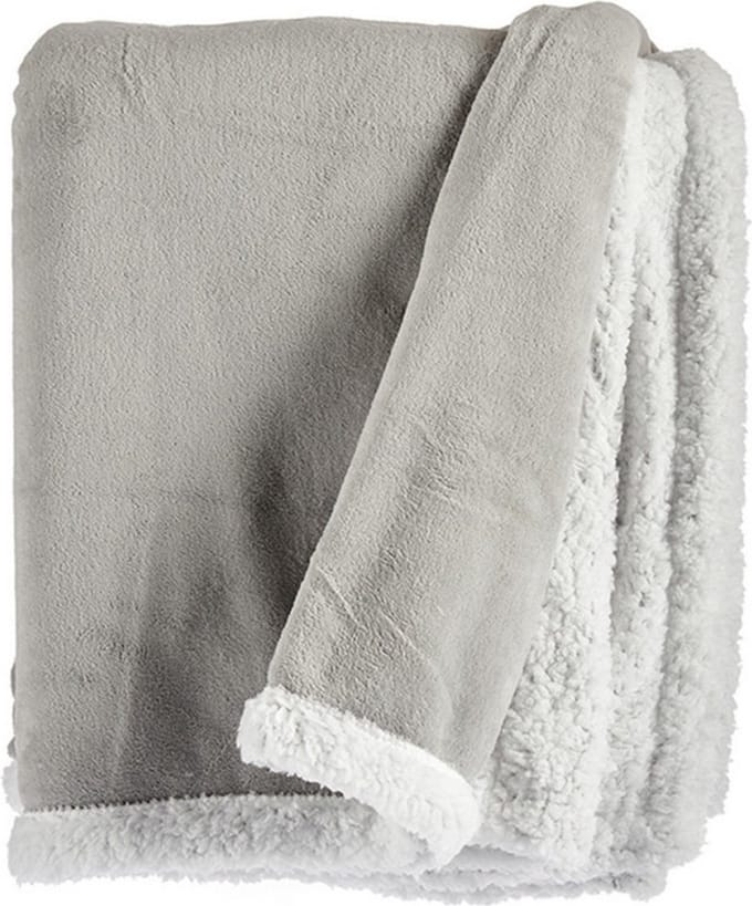 Fleece Deken Lichtgrijs Wit (130 x 170 cm)