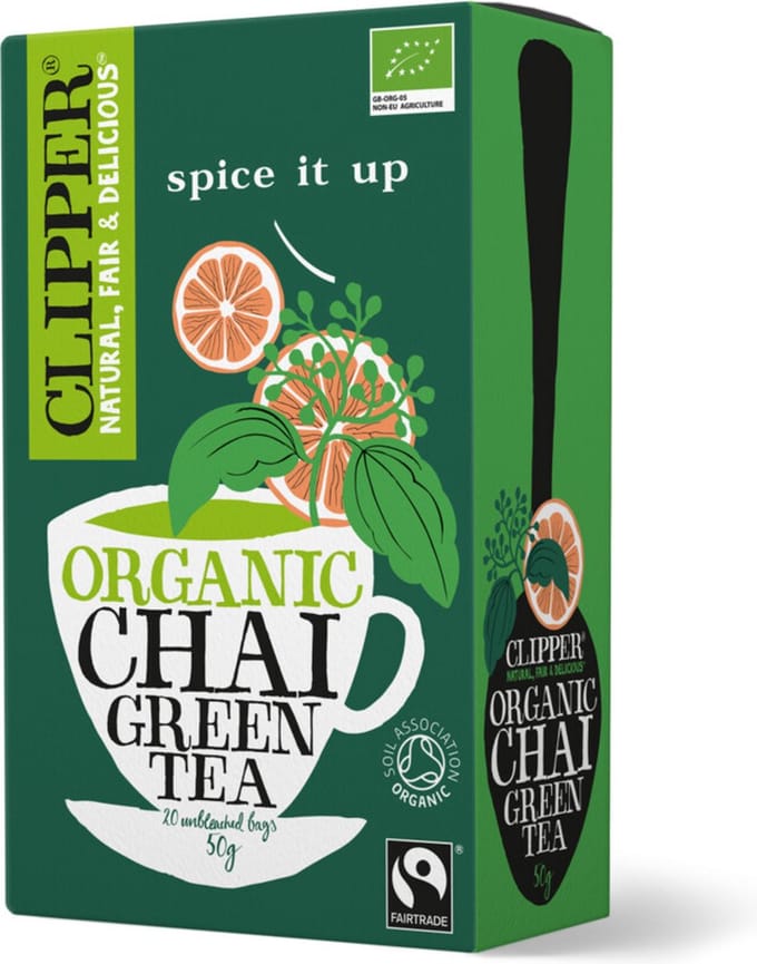 Clipper Chai Green Tea - kruidige groene thee met kaneel en kardemom - 20 stuks