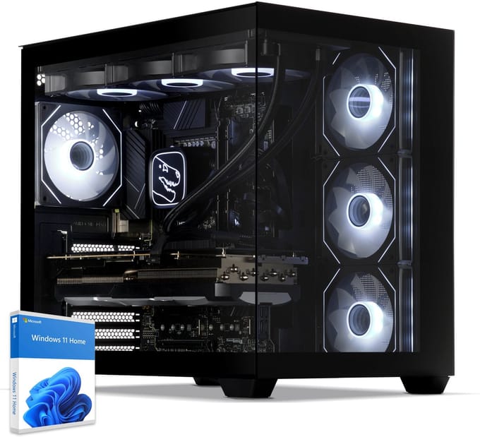 Sedatech Pro Gaming PC Waterkoeling Maxi Vision • Intel i7-12700KF 12x 3.6GHz • Geforce RTX5060 • 32Gb DDR5 • 2Tb SSD M.2 • WiFi • Bluetooth, USB C • Windows 11 • Desktop computer