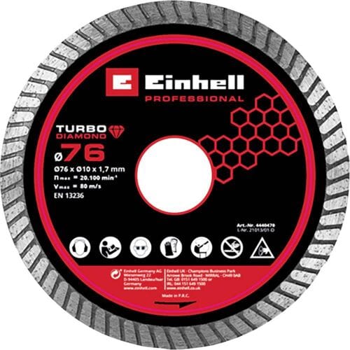Einhell 4440470 Diamanten doorslijpschijf 76x1,7