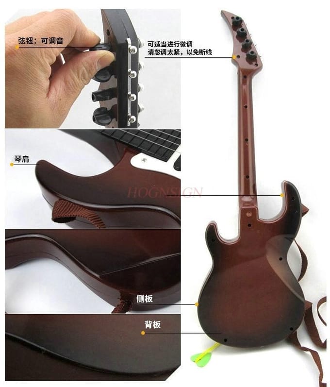 Gesimuleerd Oversized Muziekinstrument Gitaar Bas Speelgoed voor Kinderen Super Goede Toon 0.48 Echt Spelen black
