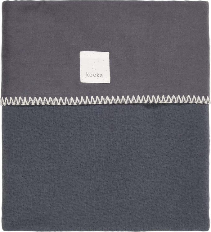 Koeka Wiegdeken Runa flanel  - donker grijs - 75x100cm