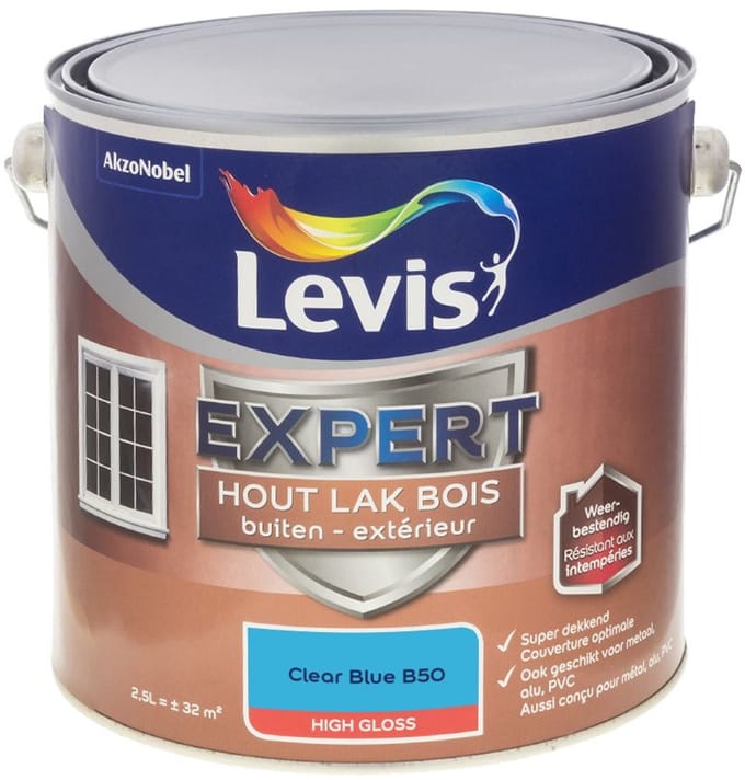 Levis - Expert Hout Lak Buiten High Gloss Mix - Clear Blue B50 - Mengverf - 2,5 L