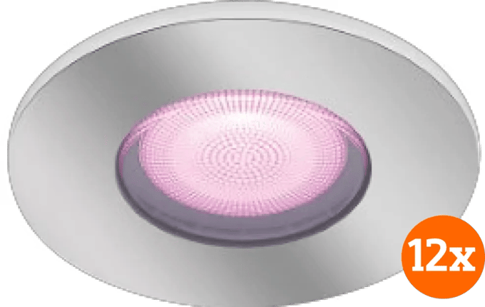 Philips Hue Xamento badkamer inbouwspot White and Color - Chroom - Rond 12-pack