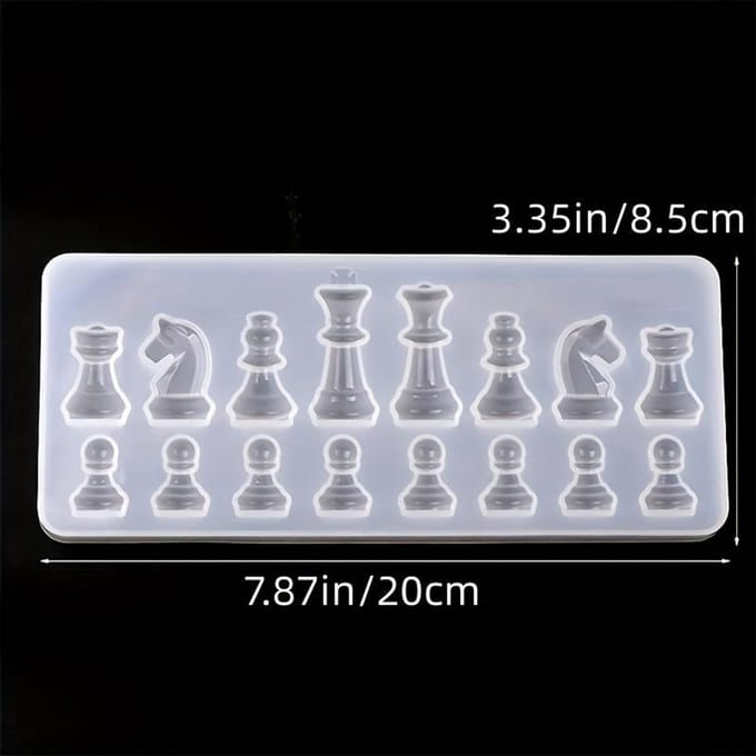 Mini Échiquier Silicone Résine Moule Coulage Époxy Bricolage Artisanat Bijoux Fabrication Outils faits main 1pc white