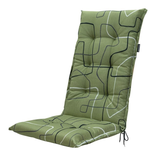 Madison - Tuinstoelkussen Hoge Rug Joah sage - Ca. 123x50 cm - Set van 4