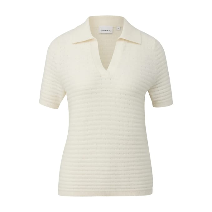 Gestreepte poloshirt voor dames COMMA