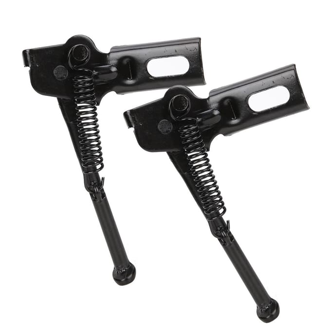 2PCS Acier au Carbone Noir Réglable Support Latéral Béquille Support pour Vélo pour Enfants Remplacement Vélo 12 Pouces black
