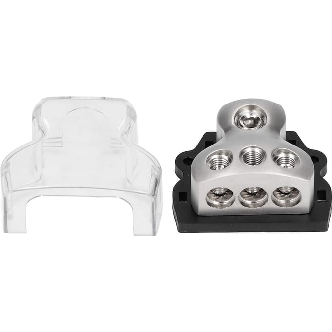 3?Way Stroomverdelingsblok Audio Zekeringhouder Distributeur Aansluitblok voor Auto'sZwarte Basis white
