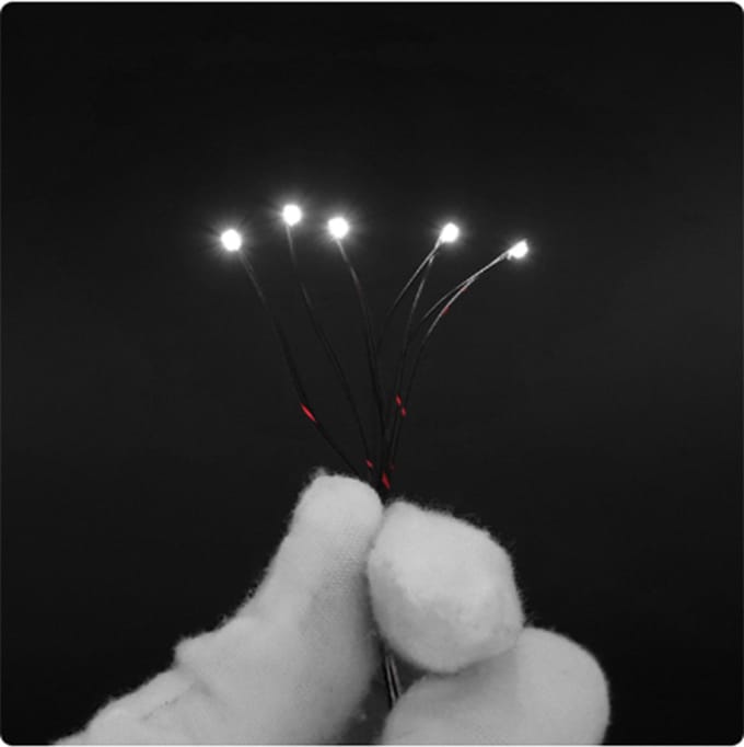 SMD 1206 led met kabel 20cm 12v 10 stuks kleur Wit