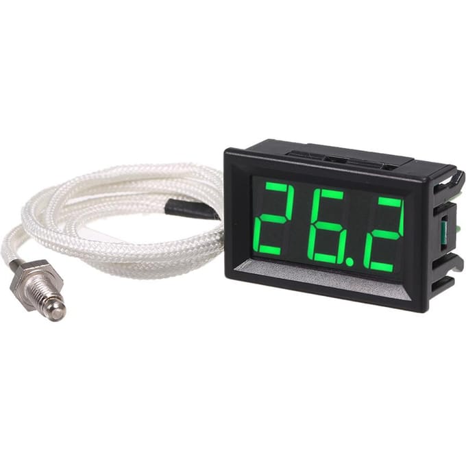Thermomètre numérique industriel XH-B310, 12V, message de température, type K vert