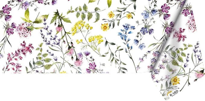 Raved Tafelzeil 140 cm x 280 cm – Lavendel print – PVC - Afwasbaar – Binnen & Buiten