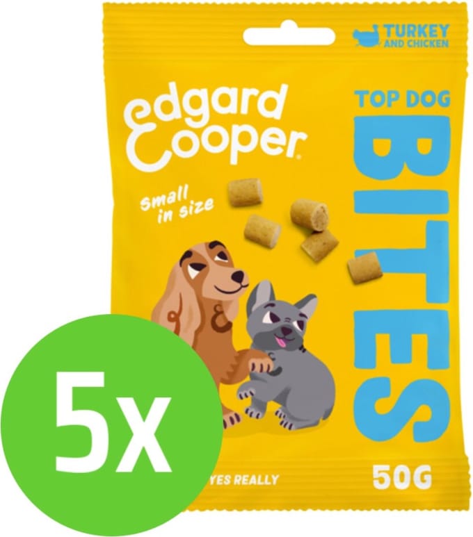 Edgard & Cooper Bite Turkey Small - Hondensnack - 50 gram - 5 verpakkingen