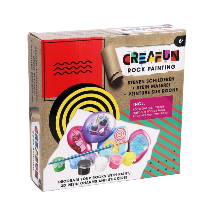Creafun Stenen Schilderen Pakket - Hobbyset voor kinderen vanaf 6 jaar