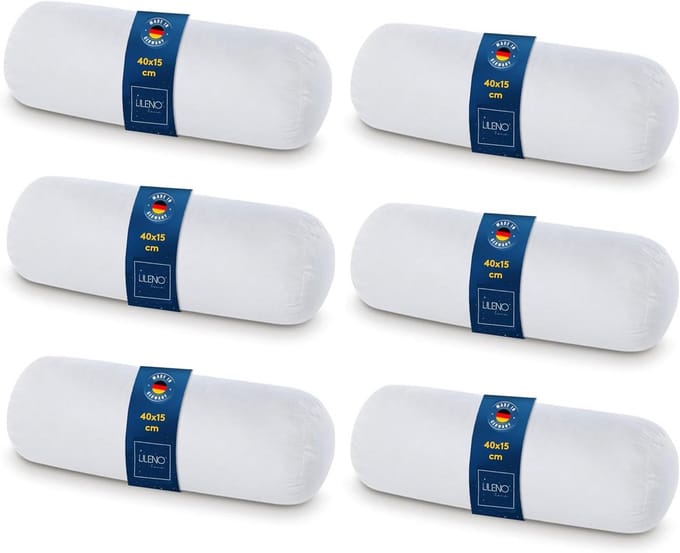 Set van 6 Microvezel Nekrollen 15x40 cm met Ritssluiting en Wasbaar tot 95 Graden