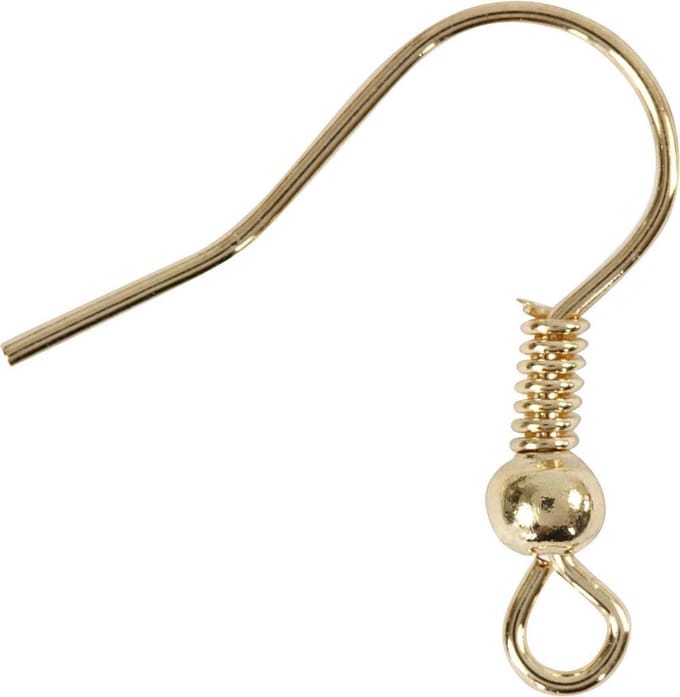 Oorbelhaaken, L: 18 mm, goud, 10 stuk/ 1 doos