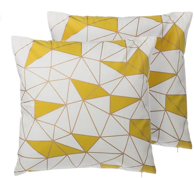 CLARKIA - Sierkussen set van 2 - Wit - 45 x 45 cm - Katoen