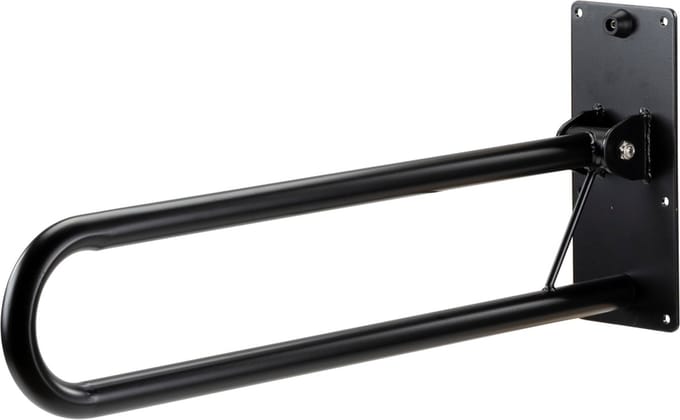 Toiletbeugel Mat Zwart opklapbaar 76 cm, wandbeugel, toiletsteun