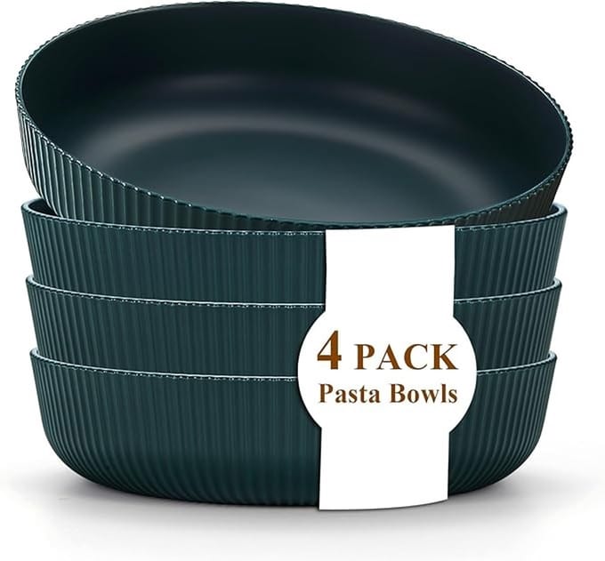 Set van 4 onbreekbare saladeborden - Diep en ruim - Donkergroen