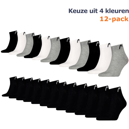 HEAD Quartersokken Training - 12 paar - Wit - Maat 39/42