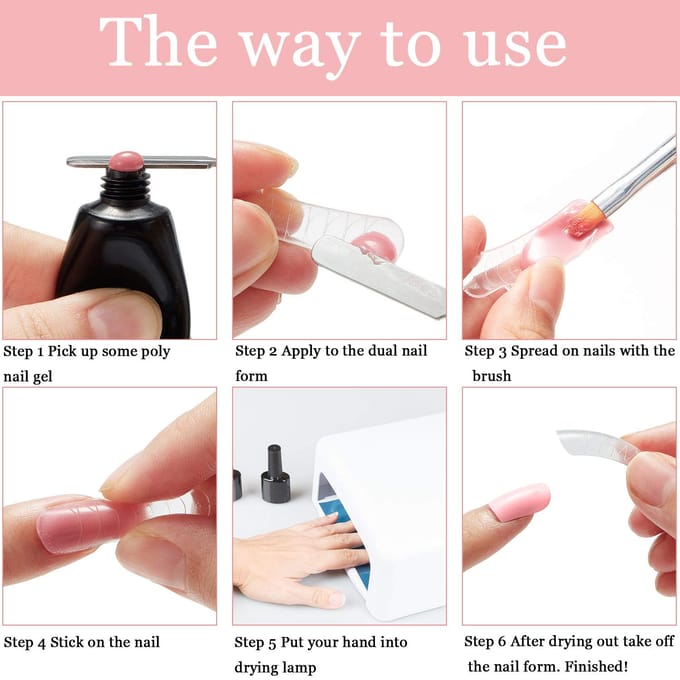 2 IN 1 Design Nail Brush and Spatula,Nail Brush Tool for Acrylic Nails Extension doré