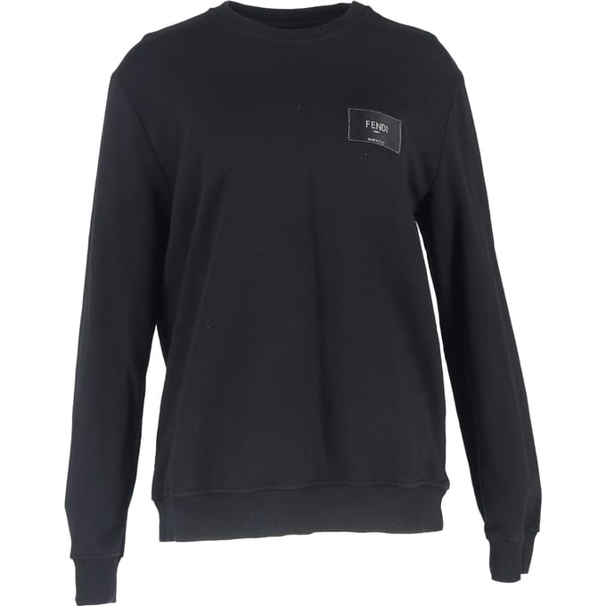 Fendi sweatshirt met ronde hals in zwart katoen