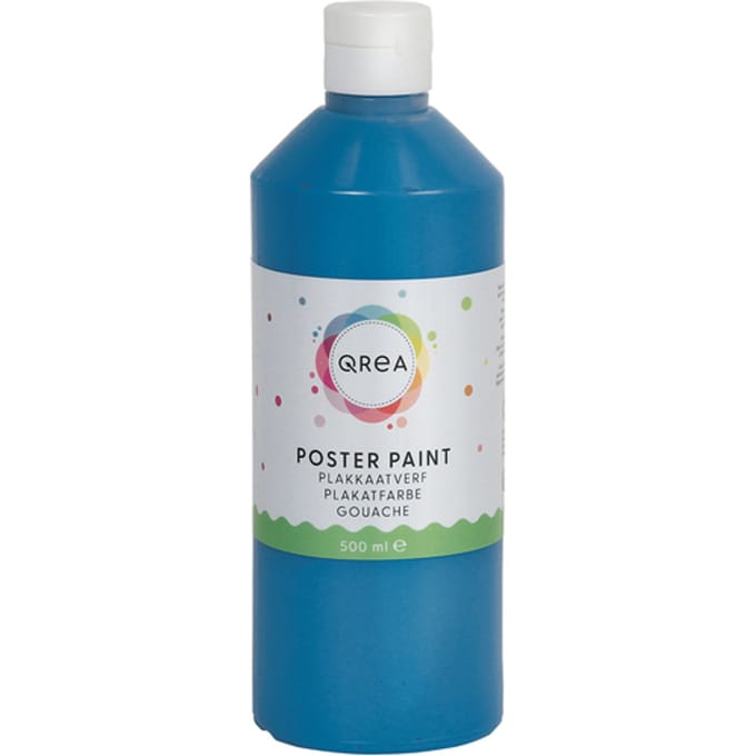 Plakkaatverf Qrea primair blauw 500ml