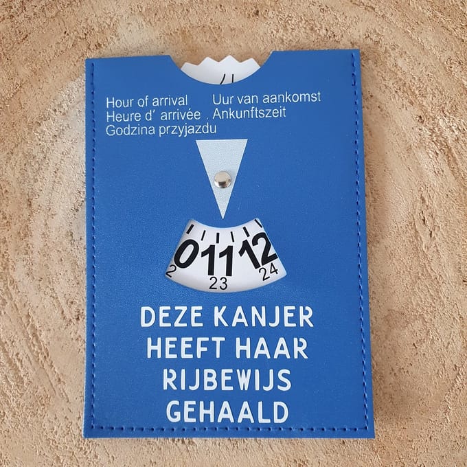 FlexMade.nl Parkeerschijf - rijbewijs gehaald cadeau - grappig