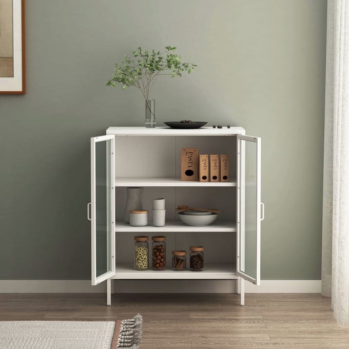 Vitrinekast Fauske 101,5x80x40 cm wit