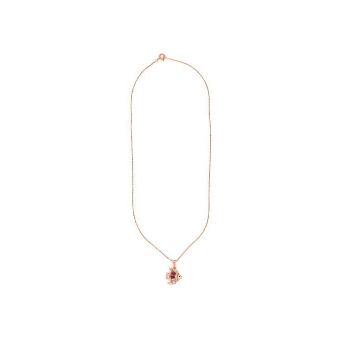 Collier - LUXENTER - Mahdas - Finition or rose 18 carats - Zircone multicolore - Alliage métallique pur