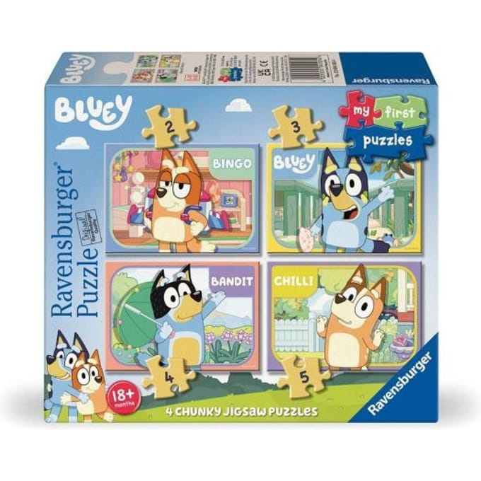 Ravensburger Bluey Mijn Eerste Puzzel 2+3+4+5 stukjes Kinderpuzzels
