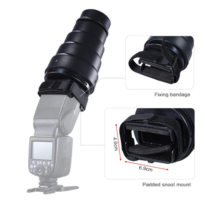 Metalen Fotostudio Strobe Flitser Snoot Honingraatrooster Diffuser 5 Filterkit black