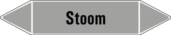 Stoom leidingmarkering op vel 252 x 52 mm - 3 per vel