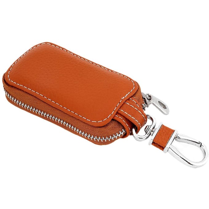 Universele PU Leer Auto Afstandsbediening Sleutelhanger Tas Slimme Sleutelhouder Hoes (Bruin) red