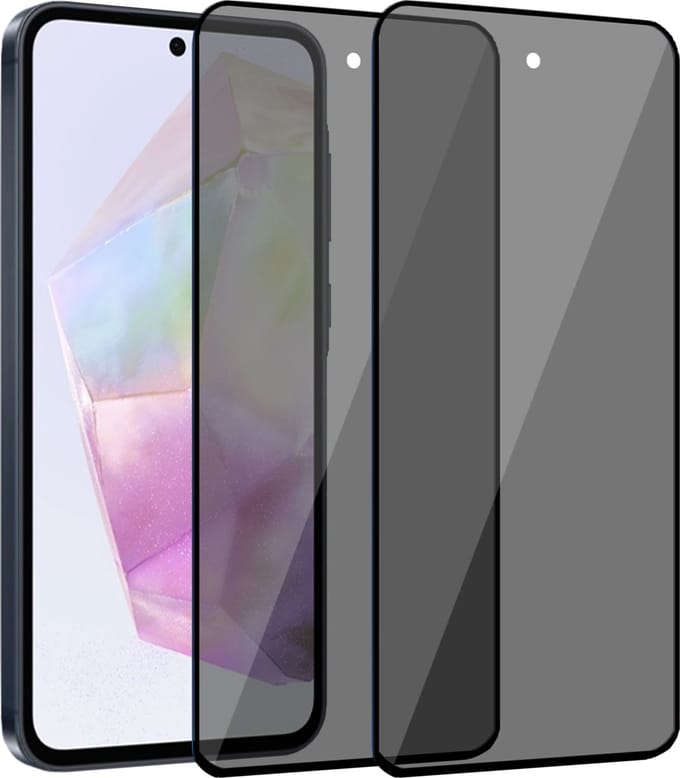 2x Geschikt voor Samsung Galaxy A35 / A55 - Privacy Screenprotector - Beschermglas - Privé GuardCover