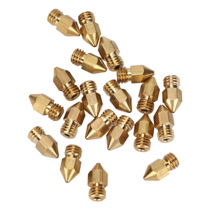 Kit de 20 buses MK8 1,75 mm Filetage M6 Buses d'extrudeuse polies avec boîte de rangement pour imprimante 3D brown