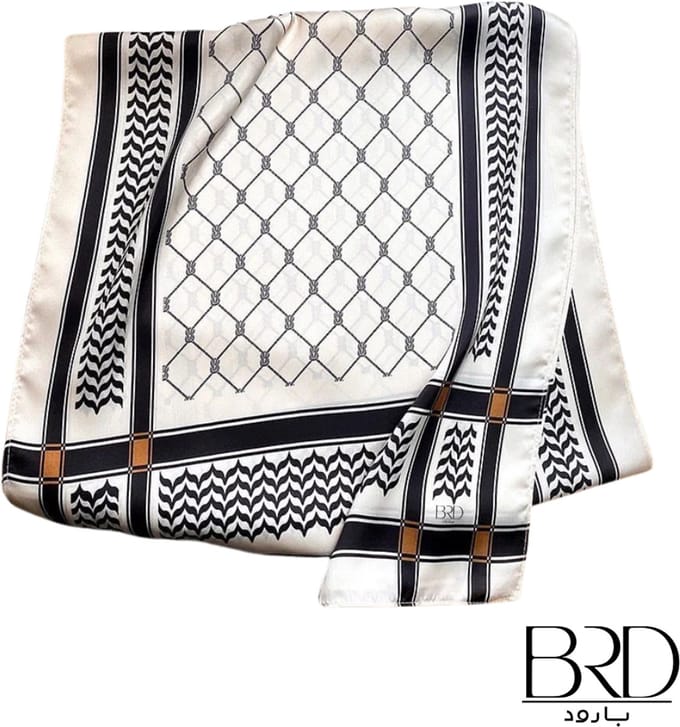 BRD® For Palestine | Smalle Satijnen Keffiyeh Sjaal Wit