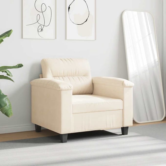 vidaXL Fauteuil 60 cm microvezelstof beige