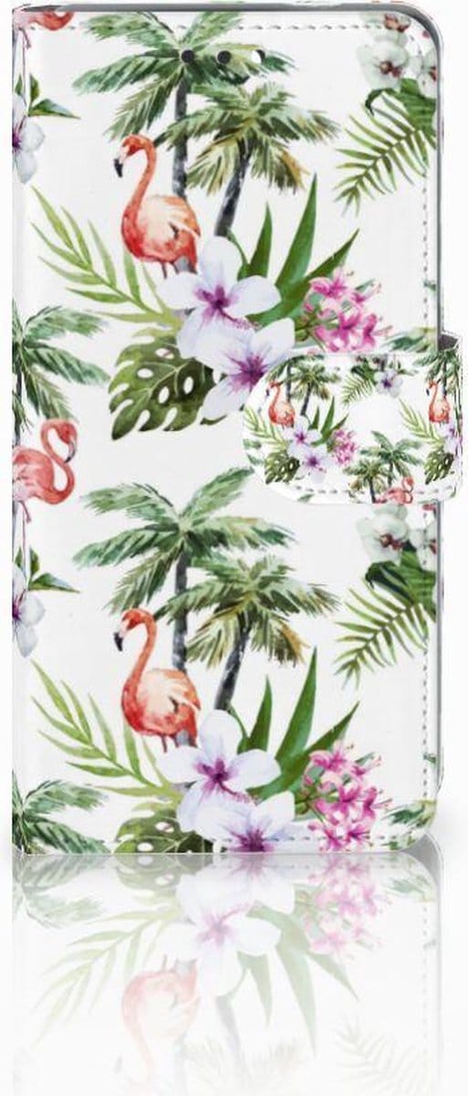 Nokia 3.1 (2018) Telefoonhoesje met Pasjes Flamingo Palms