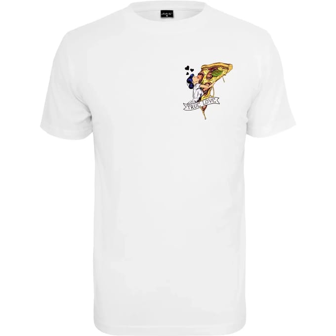 Mister Tee - Pizza Love Unisex T-shirt - XS - Wit