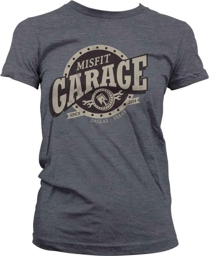 Misfit Garage Dames Tshirt -S- Piston Sign Grijs