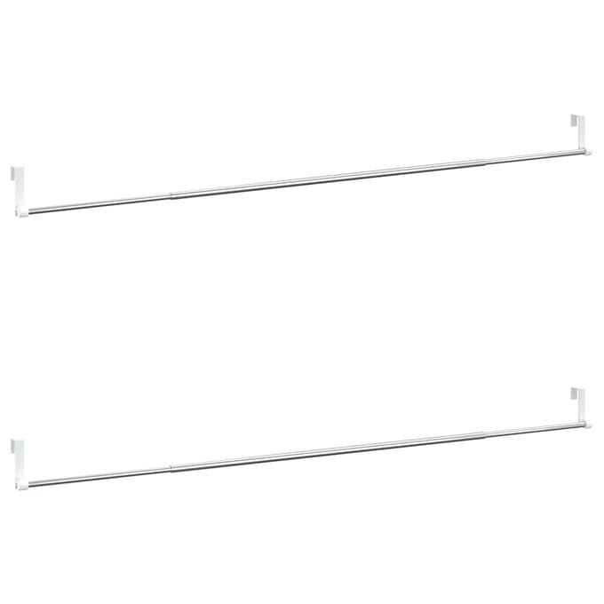 vidaXL - Gordijnrails - 2 - st - 90-135 - cm - aluminium - wit - en - zilverkleurig