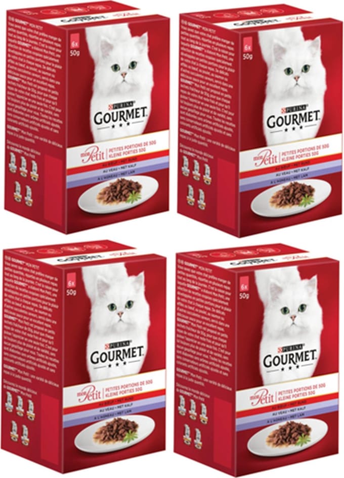 4x Gourmet Mon Petit - Vlees - Kattenvoer - 6x50g