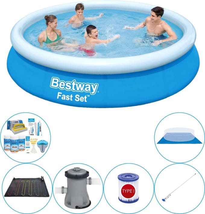 Fast Set Rond 366x76 cm - 7-delig - Zwembad Set