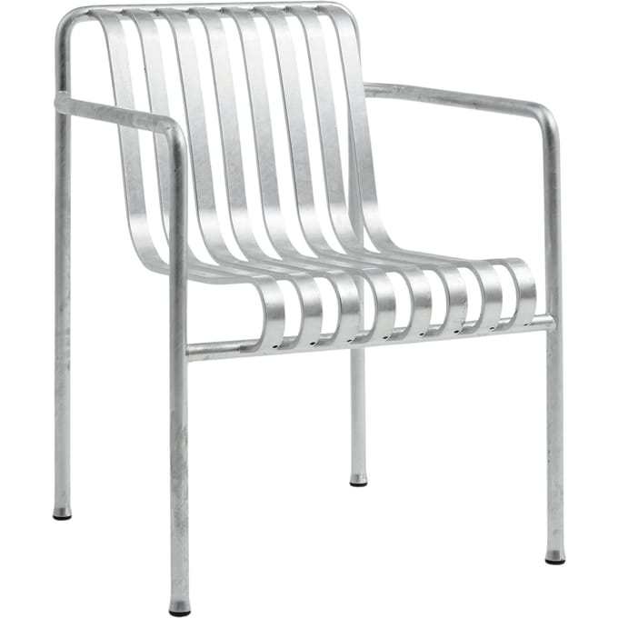 HAY - Palissade Dining Arm Chair - verzinkt - zilver