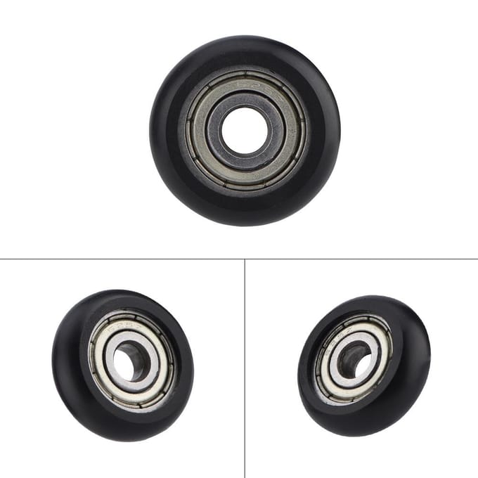 9 Stuks Pak Zwarte Aluminium Katrolwielen Rollagers voor 3D-printer black
